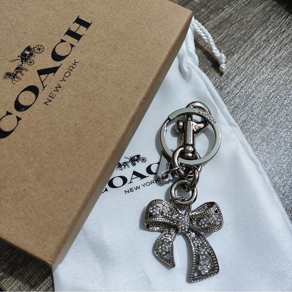 Coach Glitter Bow Keychain Charm